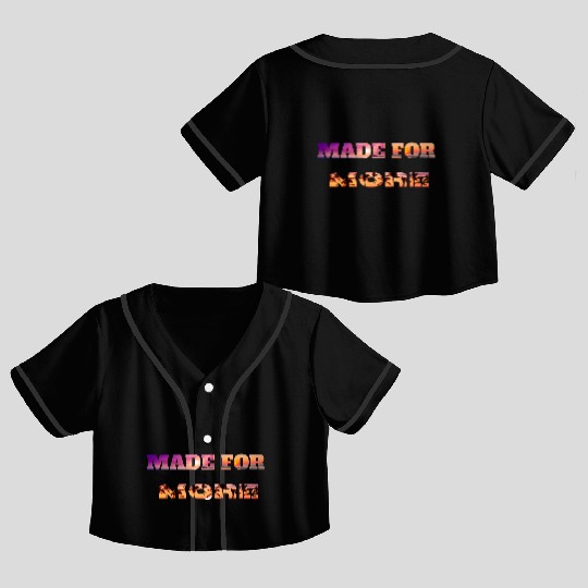 Made for More – Christian Masked Text Crop Top Baseball Jerseys