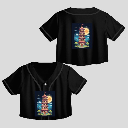 Twilight Temple Glow Crop Top Baseball Jerseys