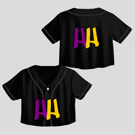 HH Logo – Old School Vibes in Purple & Gold Crop Top Baseball Jerseys