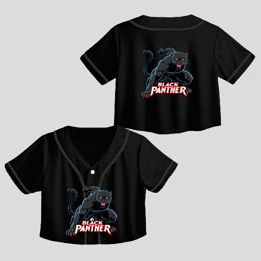 Black Panther. Crop Top Baseball Jerseys