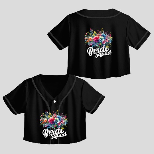 Bride squad. Crop Top Baseball Jerseys