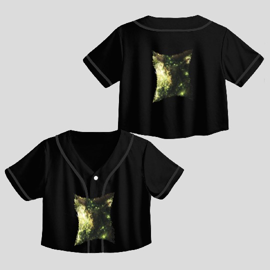 Forest Spirit with Glowing Eyes and Nature Power Crop Top Baseball Jerseys
