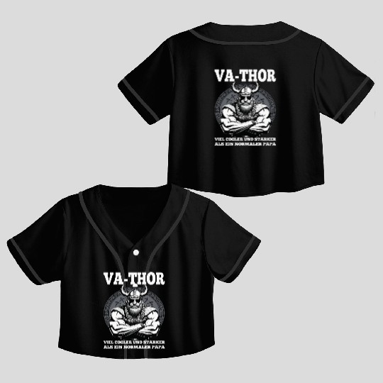Viking Warrior Man Odin Thor Norman Walhalla Crop Top Baseball Jerseys