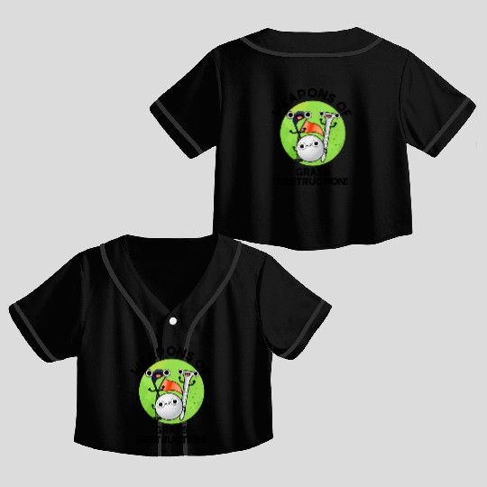 Weapons Of Grass Destruction Funny Golf Pun Crop Top Baseball Jerseys