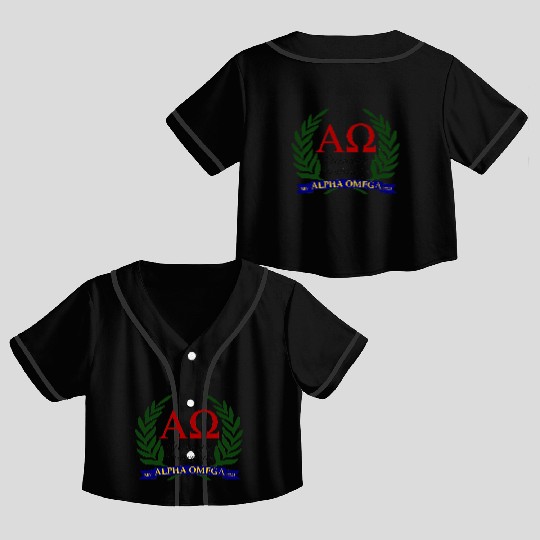 Alpha Omega, Eternity's Fraternity Crop Top Baseball Jerseys