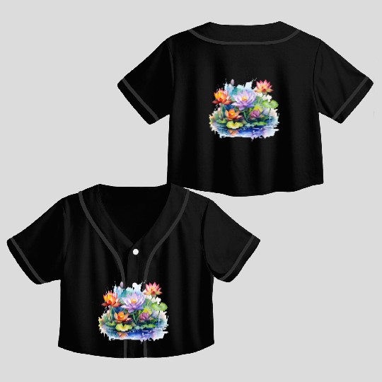 Retro Zen Lotus Buddha Meditate Crop Top Baseball Jerseys
