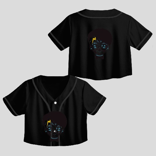 Electric Skull – Geek Meets Style Crop Top Baseball Jerseys