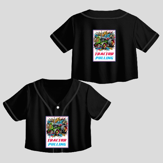 Tractor Pulling Power Crop Top Baseball Jerseys