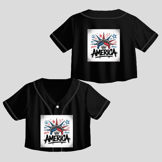 Statue of Liberty USA Graffiti Zero Limit Brand Crop Top Baseball Jerseys