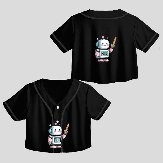 Kawaii AI Robot — "Made with love... and a bit of Crop Top Baseball Jerseys