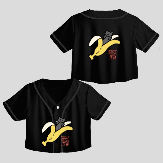 Bananyang - 003. Black Crop Top Baseball Jerseys