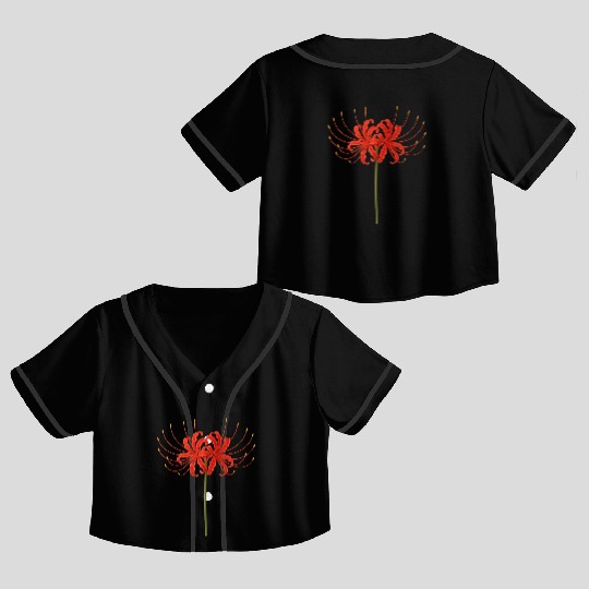 Red Spider Lily Crop Top Baseball Jerseys – Japanese Death Flower Ar