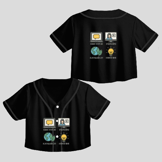 Eco-Friendly E-Learning and Remote Work Design Crop Top Baseball Jerseys