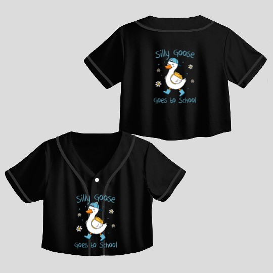 Silly Goose Back to School Funny Crop Top Baseball Jerseys