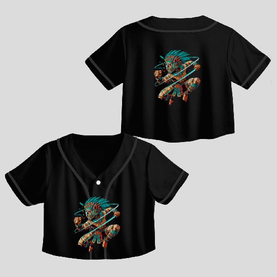 Aztec Warrior - Inca Maya Mayans Crop Top Baseball Jerseys