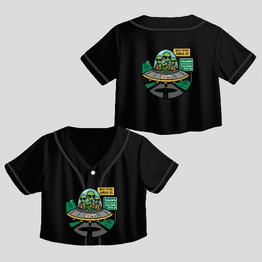 Alien road trip Crop Top Baseball Jerseys