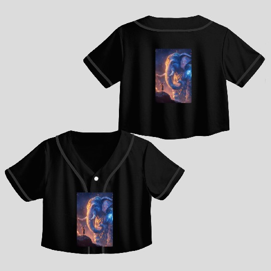 Celestial Elephant Guardian Crop Top Baseball Jerseys