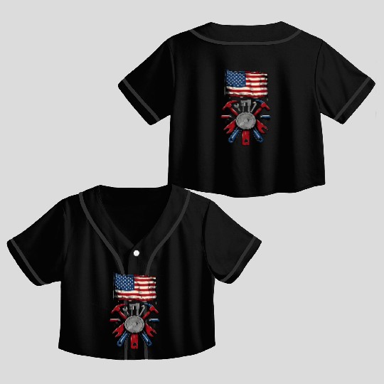 Union Strong: American Worker Crop Top Baseball Jerseys
