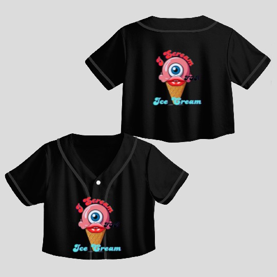 I Scream Crop Top Baseball Jerseys