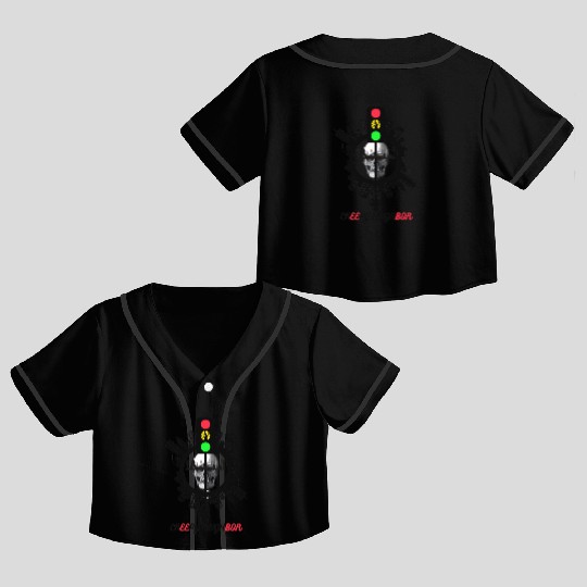 "Creepy Neighbor | Aesthetic Haunted Buildings  Crop Top Baseball Jerseys