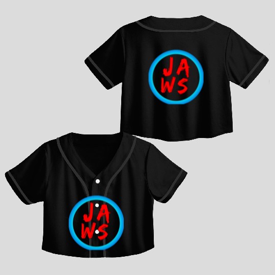 Vibrant Graffiti Style JAWS Logo Crop Top Baseball Jerseys