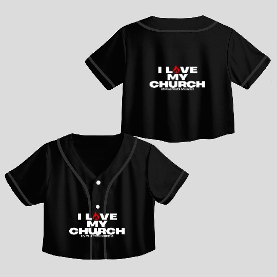 I Love my Church - Red Crop Top Baseball Jerseys