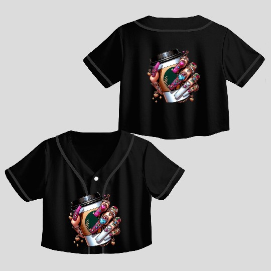 Colorful Heart Jewelry Coffee Mug Design Crop Top Baseball Jerseys