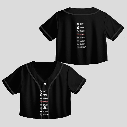 No Time for Love – Work, Gym & Money Motivational Crop Top Baseball Jerseys