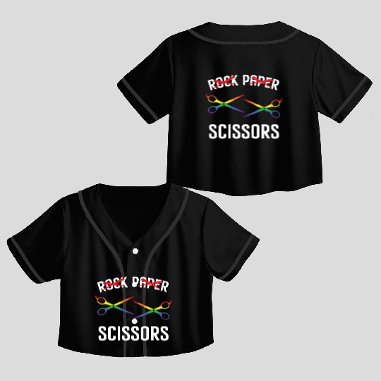 Funny Rock Paper Scissors LGBTQ Pride Crop Top Baseball Jerseys