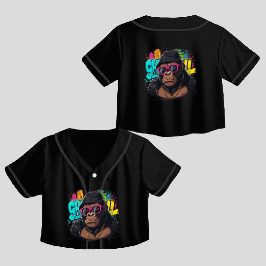 Urban Gorilla Graffiti Cool Style Crop Top Baseball Jerseys