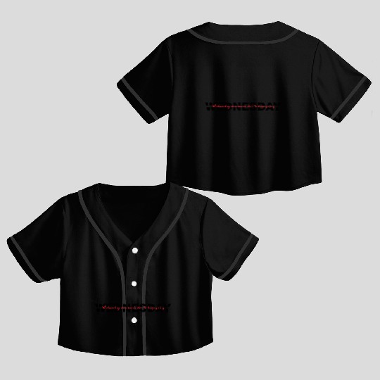 Wednesday Typography - Black Version Crop Top Baseball Jerseys