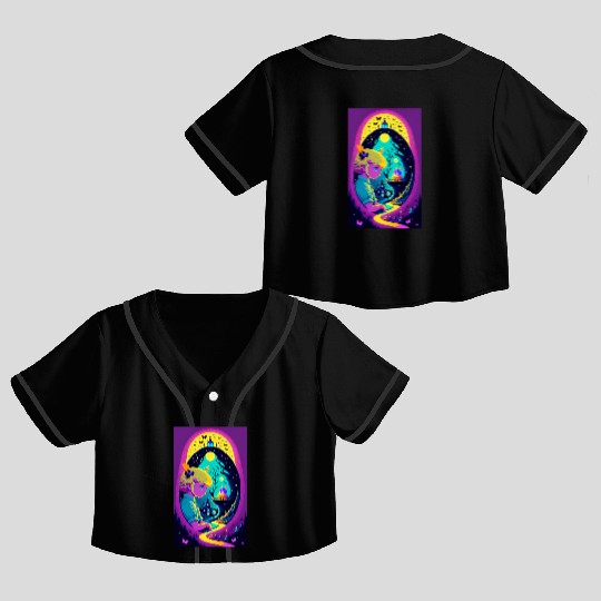 Down the Psychedelic Path Crop Top Baseball Jerseys