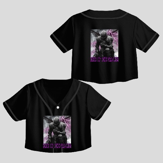 Rise of The Fallen Knight Dark Fantasy Warrior Crop Top Baseball Jerseys