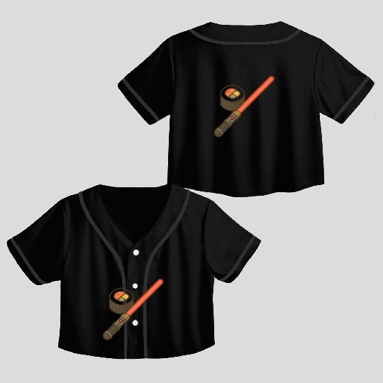 Sushi Ninja Lightsaber Crop Top Baseball Jerseys