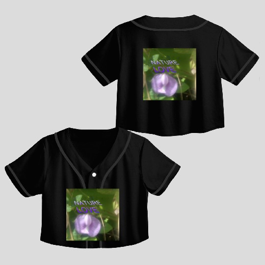 Nature Love with Purple Flower Art Crop Top Baseball Jerseys