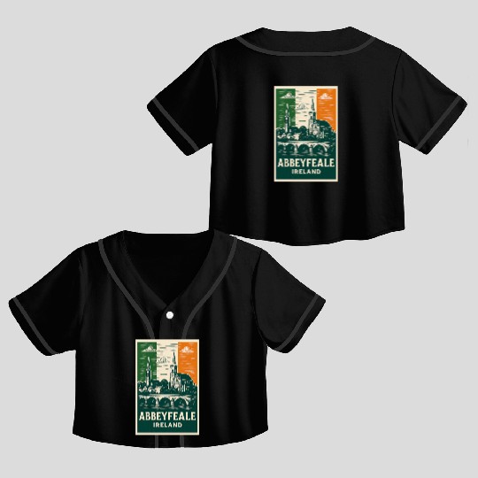 Abbeyfale Ireland Church Skyline Crop Top Baseball Jerseys