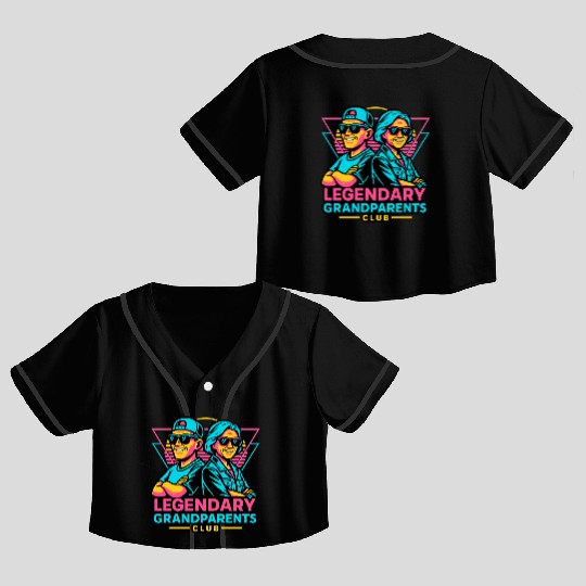 Legendary Grandparents Retro Neon Crop Top Baseball Jerseys