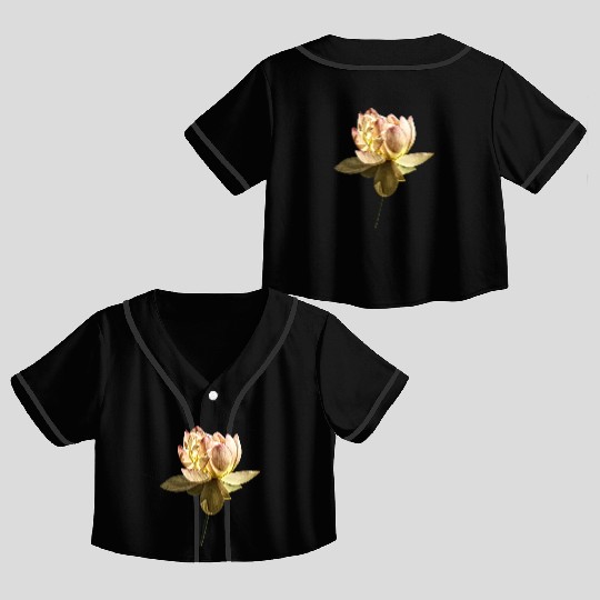 Delicate Pink Lotus Crop Top Baseball Jerseys