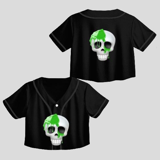 skull toxic emoticon Crop Top Baseball Jerseys