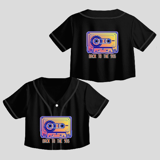 Back to the 90s Retro Cassette Tape Crop Top Baseball Jerseys