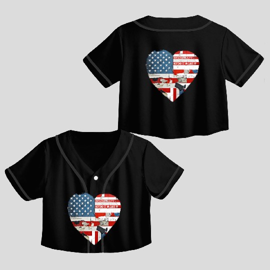 Democracy Defend It Or Lose It USA flag vintage  Crop Top Baseball Jerseys