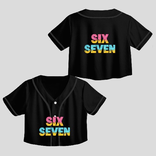 67 Six Seven Meme Funny Ice Cream Drip Waffle Cone Crop Top Baseball Jerseys