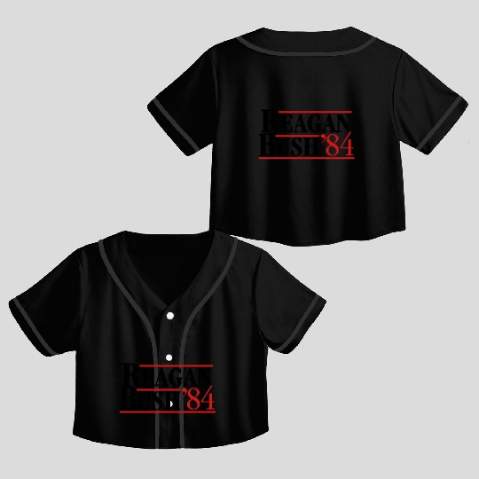 Reagan Bush '84 Crop Top Baseball Jerseys