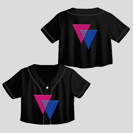 Bisexual Pride Triangles Crop Top Baseball Jerseys