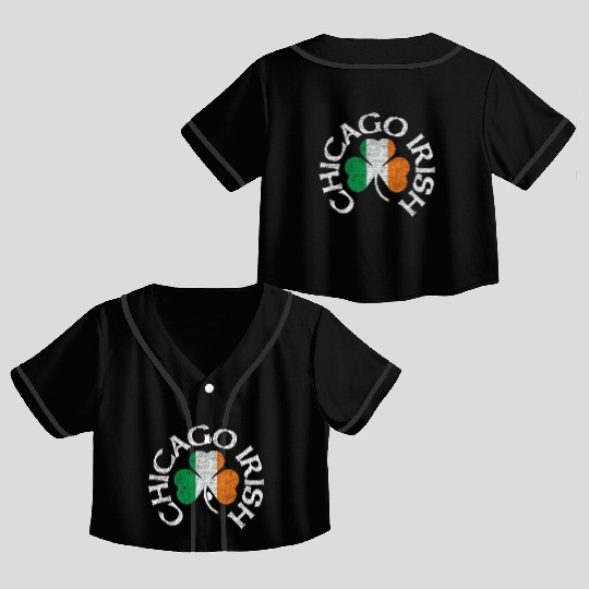 Chicago Irish Shamrock Apparel Crop Top Baseball Jerseys