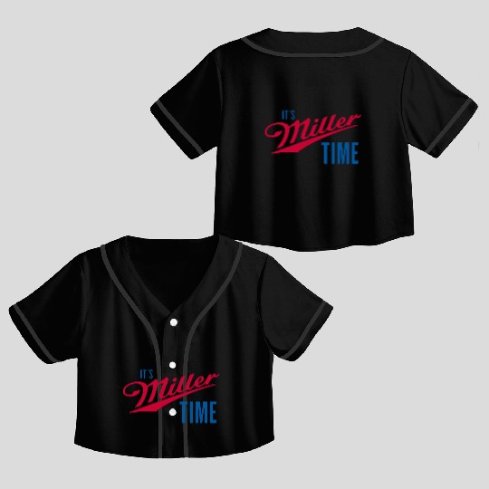 It's Miller Time Crop Top Baseball Jerseys