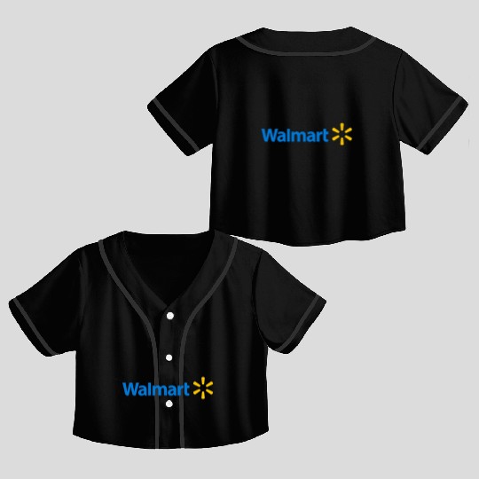 Walmart Logo Baseball Jerseys Crop Top Baseball Jerseys