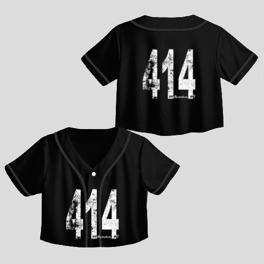 Vintage Milwaukee Area Code 414 Crop Top Baseball Jerseys