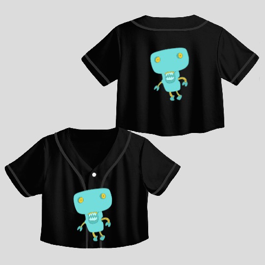 28 robot 34 png vectorstock 4842445 Crop Top Baseball Jerseys