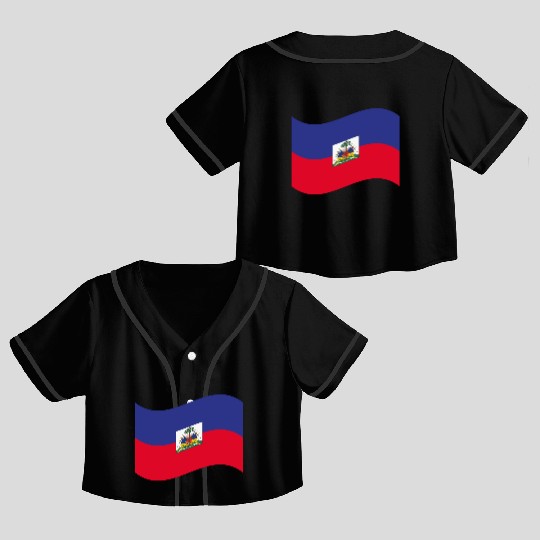 flag haiti Crop Top Baseball Jerseys